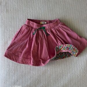 Mini Boden Pink Corduroy Skirt with Floral Lining